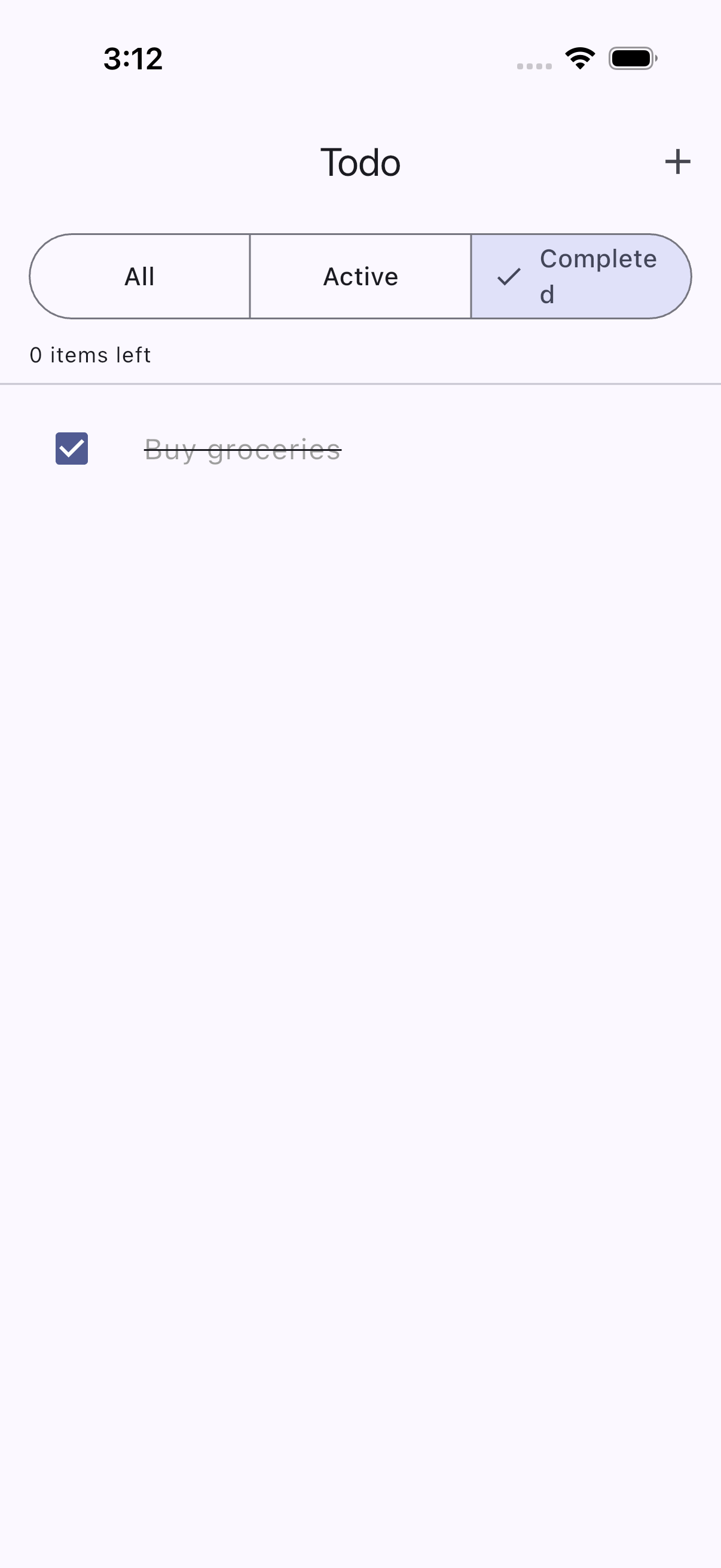 The broken Completed button - text wrapping to two lines