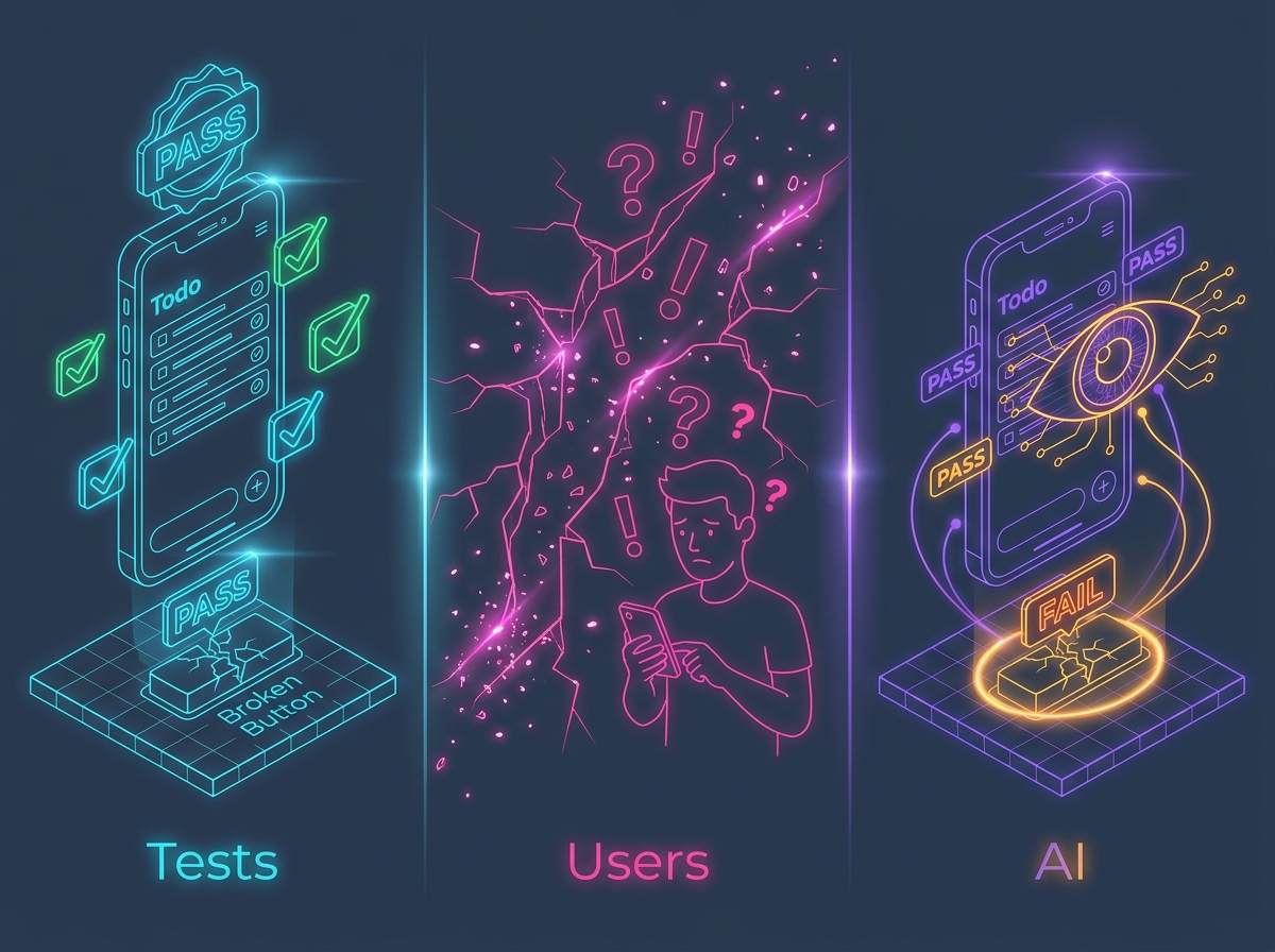 All Tests Green. App Still Broken. Until AI Experiences It Like A User